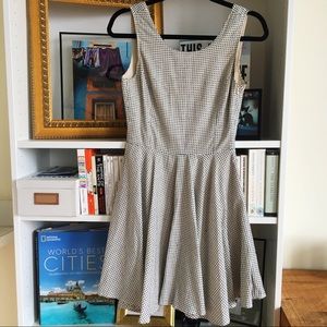 Blue and White Mini Checkered Dress